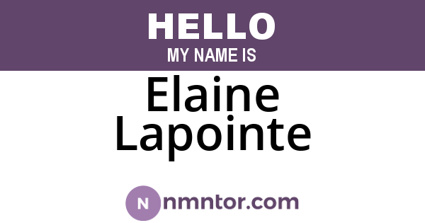Elaine Lapointe