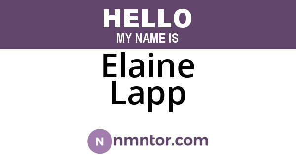 Elaine Lapp