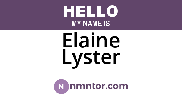 Elaine Lyster