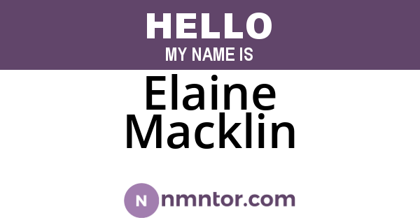 Elaine Macklin