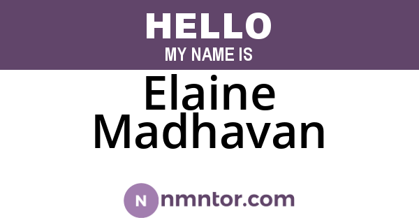 Elaine Madhavan