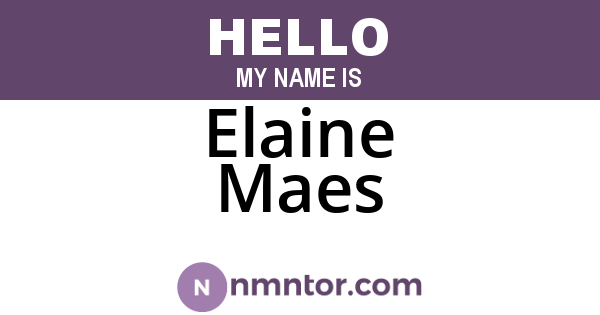Elaine Maes