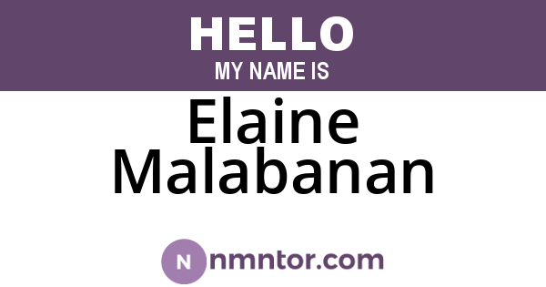 Elaine Malabanan