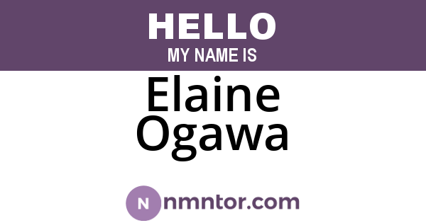 Elaine Ogawa