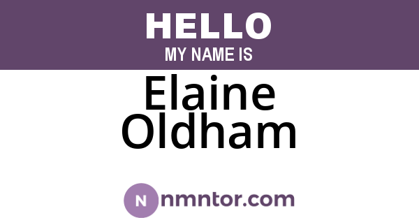 Elaine Oldham