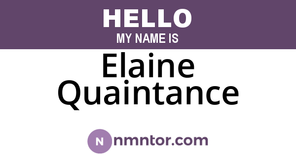 Elaine Quaintance