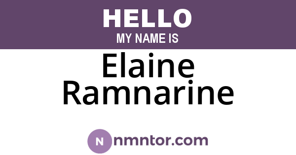 Elaine Ramnarine
