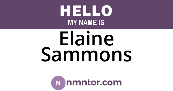 Elaine Sammons