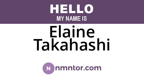 Elaine Takahashi
