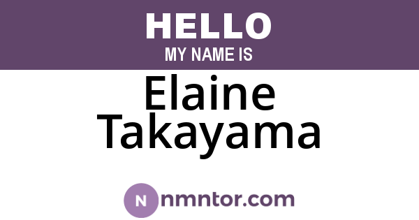 Elaine Takayama