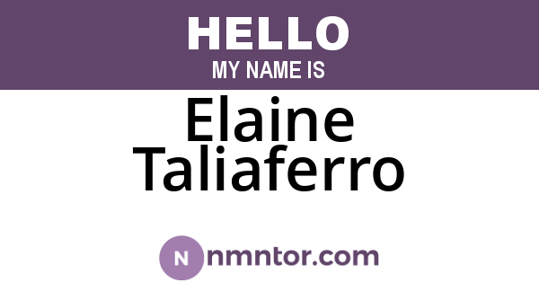 Elaine Taliaferro