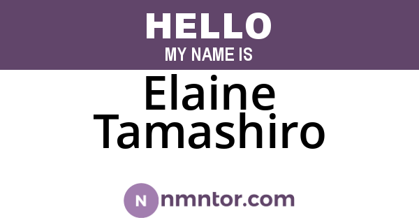 Elaine Tamashiro
