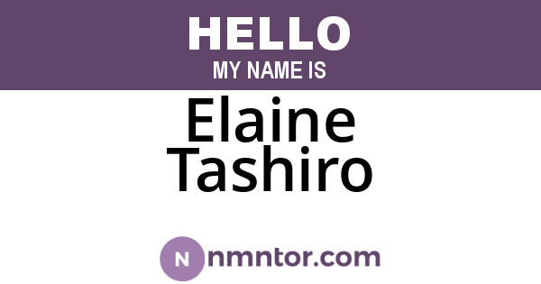 Elaine Tashiro