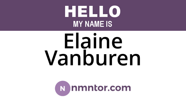 Elaine Vanburen