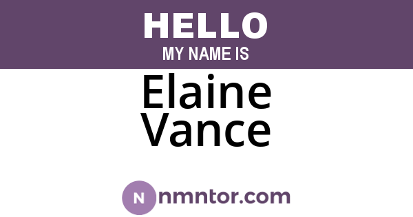 Elaine Vance