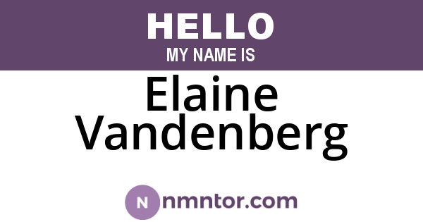 Elaine Vandenberg
