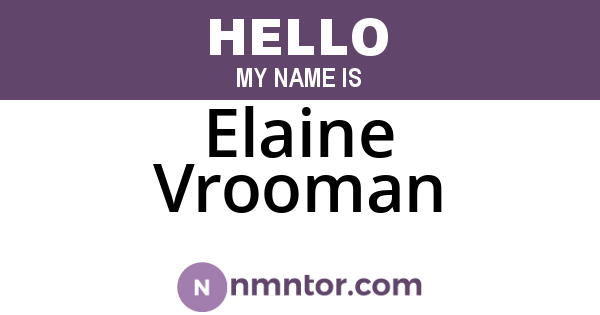 Elaine Vrooman