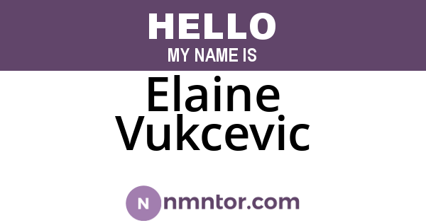 Elaine Vukcevic