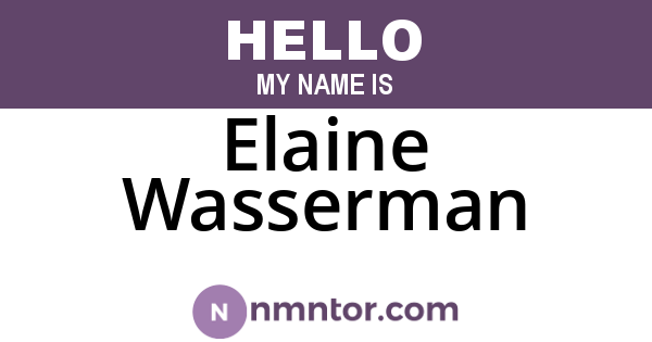 Elaine Wasserman