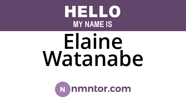 Elaine Watanabe