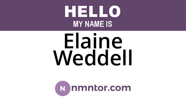 Elaine Weddell