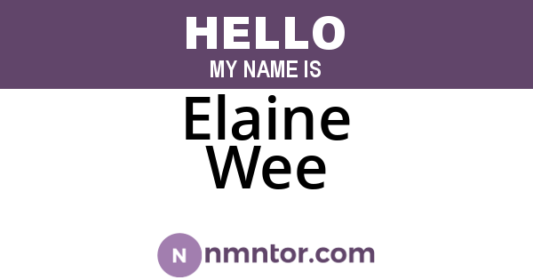 Elaine Wee