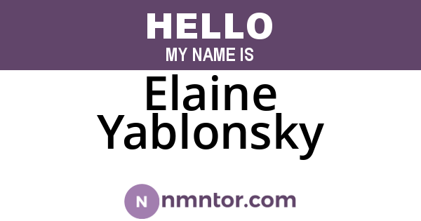 Elaine Yablonsky