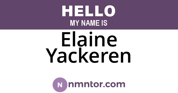 Elaine Yackeren