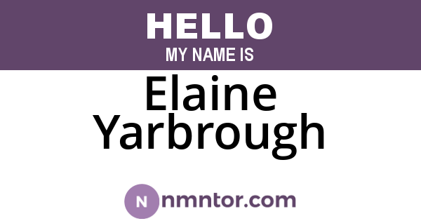 Elaine Yarbrough