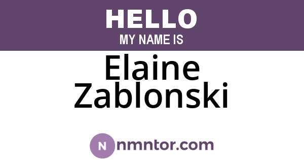Elaine Zablonski