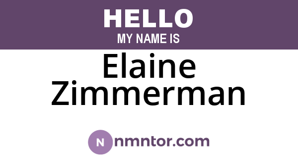 Elaine Zimmerman