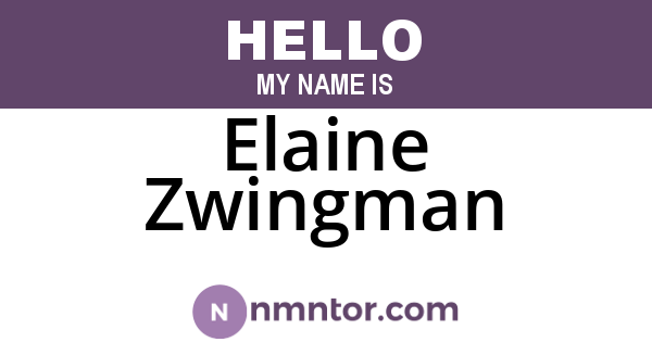 Elaine Zwingman