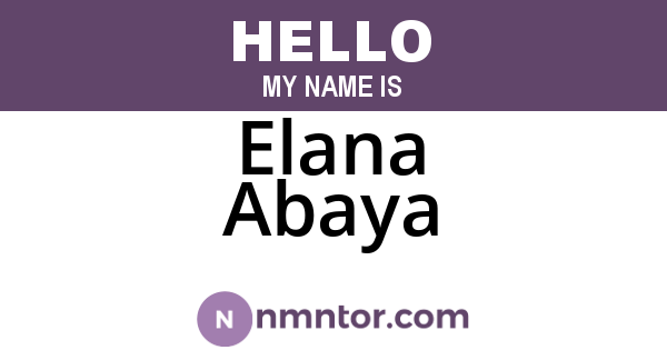 Elana Abaya