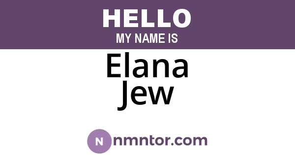 Elana Jew