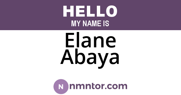 Elane Abaya