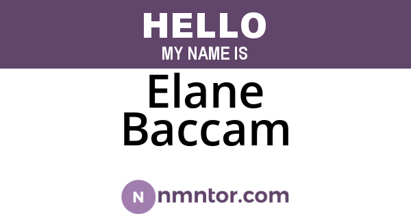 Elane Baccam