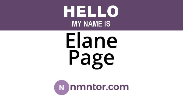 Elane Page