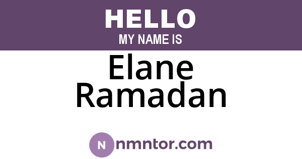 Elane Ramadan