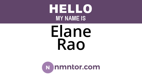 Elane Rao