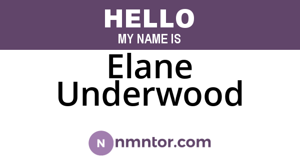 Elane Underwood