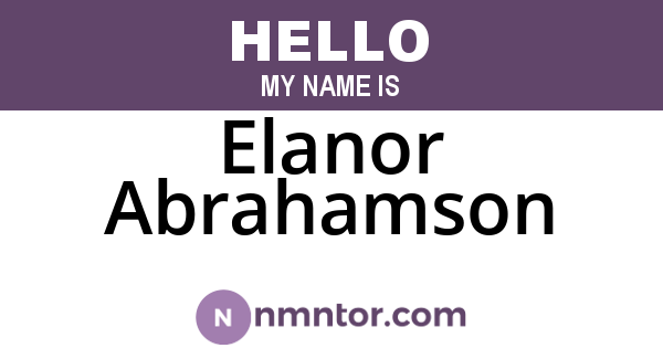 Elanor Abrahamson