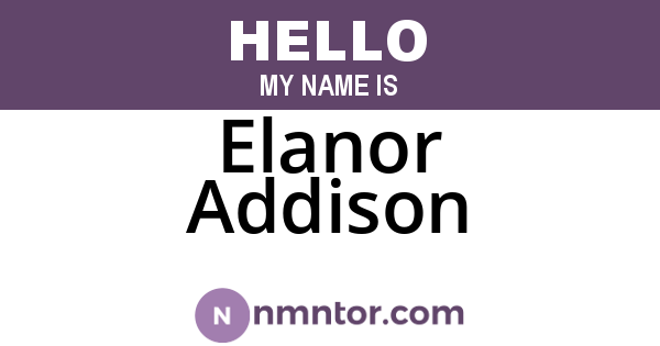 Elanor Addison
