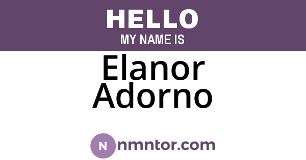 Elanor Adorno