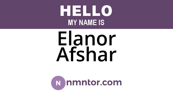 Elanor Afshar
