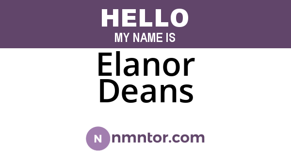 Elanor Deans