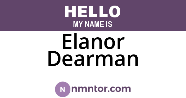 Elanor Dearman
