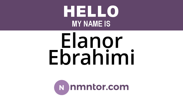 Elanor Ebrahimi