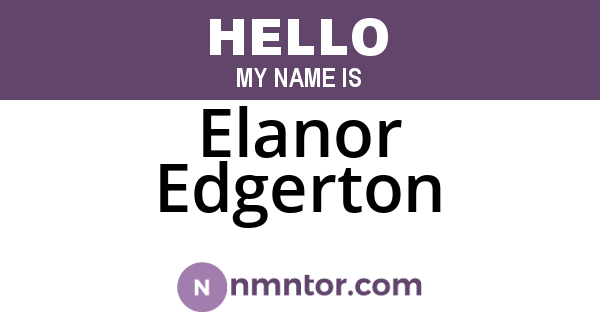 Elanor Edgerton