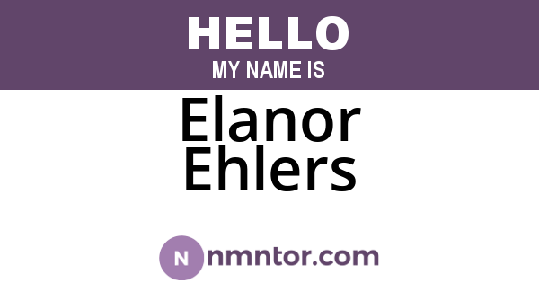 Elanor Ehlers