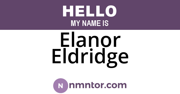 Elanor Eldridge